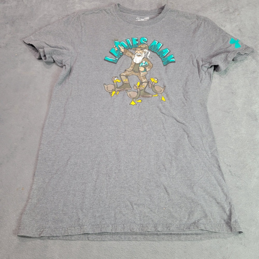 Under Armour T-Shirt Men Small Gray Ladies Man Si Robertson Duck Dynasty Graphic